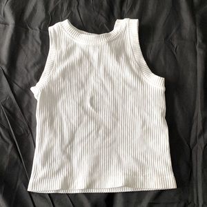 White Ribbed Tanktop